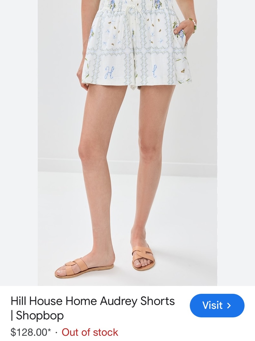 Hill House Home Audrey Shorts in white floral patchwork print